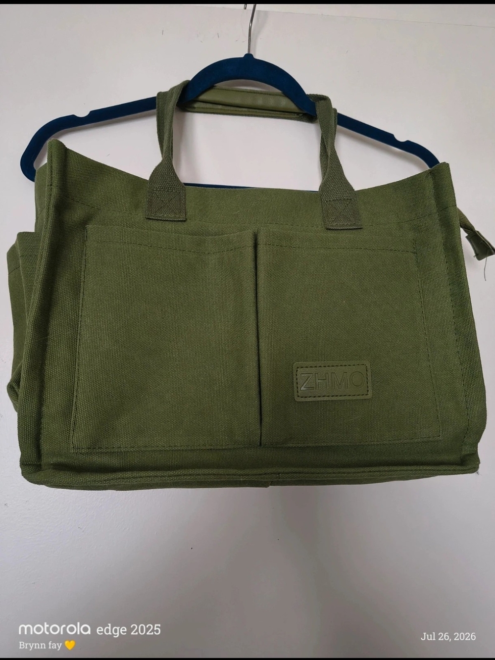 Amazon Olive Green Canvas Laptop Tote Bag for Men